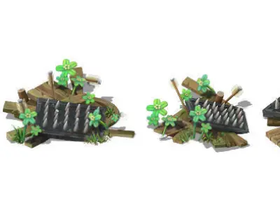 Cartoon version - broken slaughter car 3D model