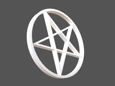 Inverted Pentagram Symbol v2 002 Low-poly 3D model