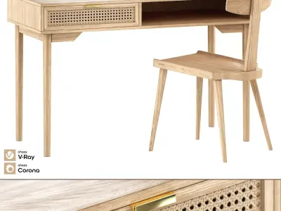 La Redoute Interieurs Scoubi Oak Desk 3D model