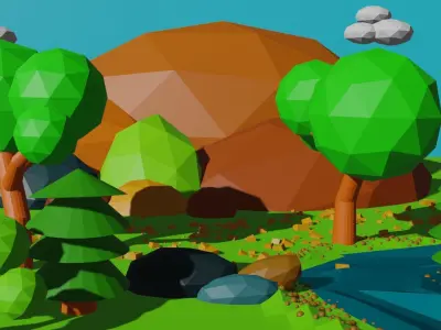 car wheel and nature pictures 3D model