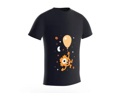 T Shirt - with orange balloon 3D model