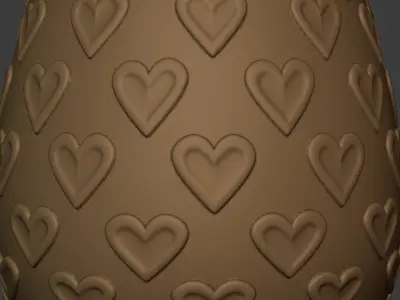 vase with hearts 3D print model