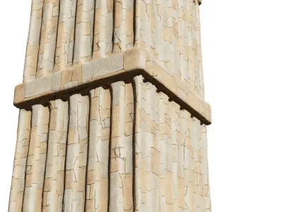 Medieval Architectural Stone Pillar 3D Model Free low-poly 3D model