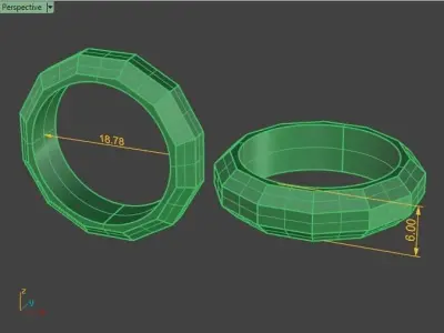 geometric wedding gold sport ring 3dm 3D print model