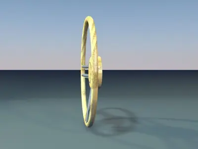 Classic Steering Wheel 3D Model 3D model