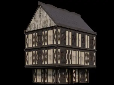 Medieval Houses 44- 4K Textures Game Ready Low-poly 3D model