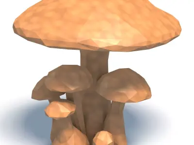 Mushrooms Low Poly 3D print model