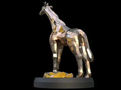 Steampunk Giraffe Rock Low-poly 3D model