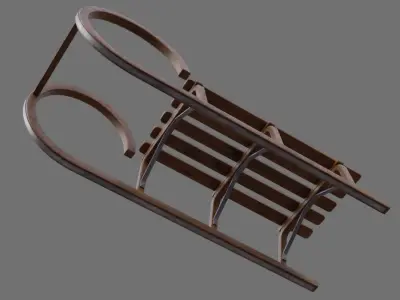 Sled 2A Low-poly 3D model