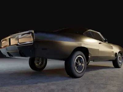 Dodge Charger 69 Low-poly 3D model