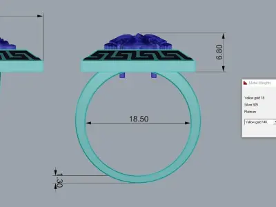 Jewelry Ring Gold 3D print model 59
