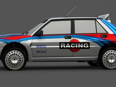1992 Lancia Delta 3D Model High-Quality Detailed Design Low-poly 3D model