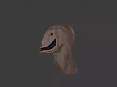 Cursed Monster Head horror creepy Free low-poly 3D model