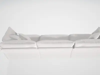Wide Sectional Sofa for Living Room 3D model