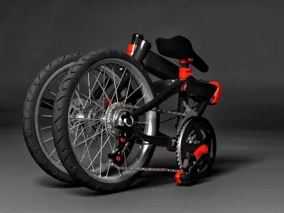 Folding bike Bicycle  Low-poly 3D model 3D model