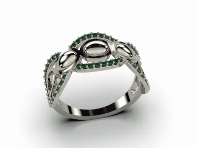 Luxury ring silver gold jewelry printable 3D model 3D print model