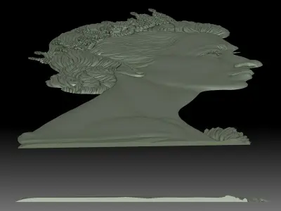 Queen Elizabeth II coin portrait 3D print model