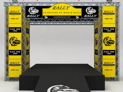 WRC motor sport podium 3D model