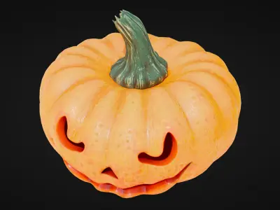 Halloween pumpkin Low-poly 3D model