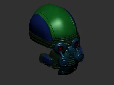 helmet high poly sculpt 3d printable ver 7 3D model 3D model 17