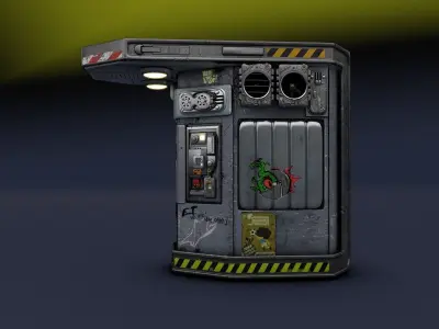 Futuristic Telephon Station 3D model