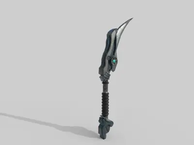 Sci-fi Battle Axe Low-poly 3D model
