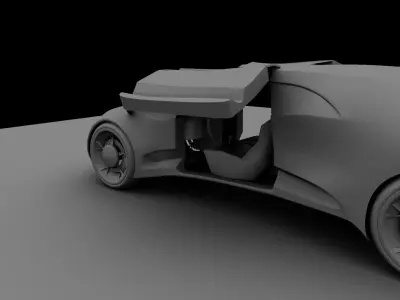 Electronic Car Low-poly 3D model