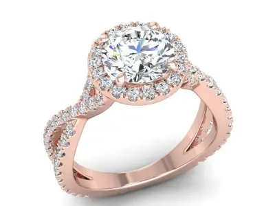 Engagement ring Ruya round 3D print model
