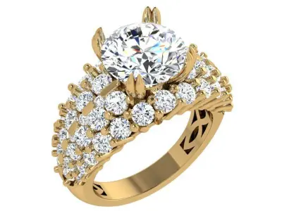 Luxury Woman Ring 4385 3D print model