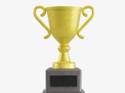 Gold Trophy 02 Low-poly 3D model