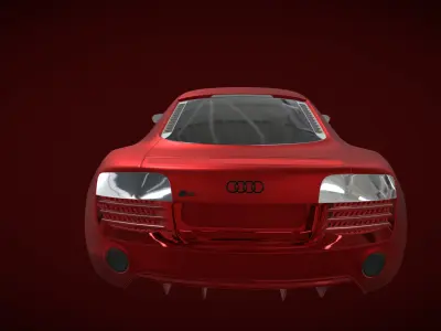 audi-r8-car 3d model Low-poly 3D model