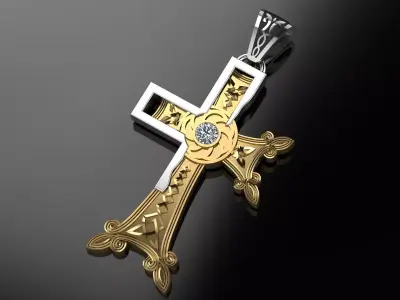 Armenian Cross Pendant  3D print model