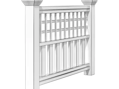 Wooden Fence 3D Model 3D model
