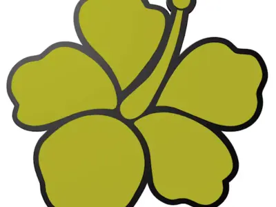 Hibiscus Mirror Art 3D model