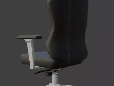 Black and White Racing Style Gaming Chair  3D model