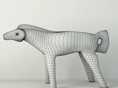 Vintage Italian Ceramic Horse Figurine 3D model