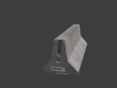 Concrete barrier Free low-poly 3D model