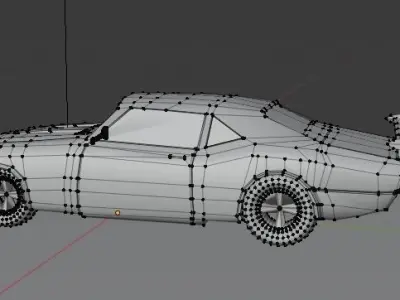 Low-Poly simple muscle car Low-poly 3D model