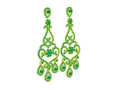 5824 luxury diamond earrings  3D print model