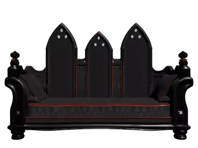 Gothic Ornate Victorian Sofa Low-poly 3D model