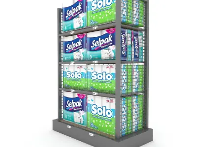 cleaning product market stand 04 Low-poly 3D model