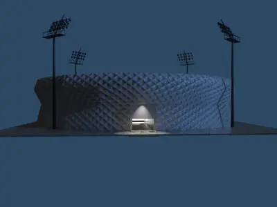 Low-Poly Football Stadium  Low-poly 3D model