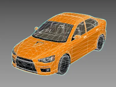 R3DP ASIAN CARS LOW-POLY PBR - Mitsubishi Lancer Low-poly 3D model