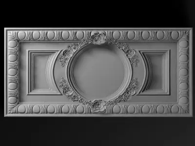 Decorative rose relief 3D model