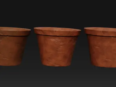 Ancient Clay pots pack Low-poly 3D model