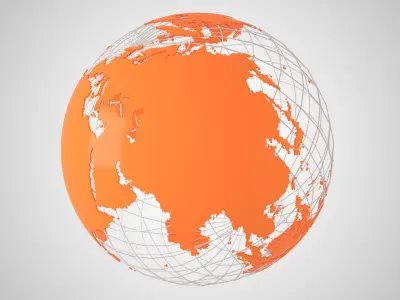 Globe News Skeleton Orange 3D model