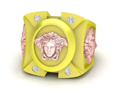 Luxury Medusa Head Men Statement  solid Ring 91a  3D print model