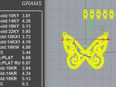 Sparkling Pave Diamond Butterfly Pendant 3D print model