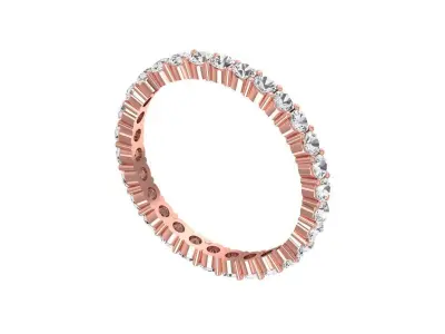 Round Diamond Women Wedding Band 3dm STL OBJ FBX Render Details 3D print model purchase
