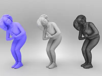 African woman doing yoga 436 Low-poly 3D model